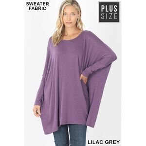 World of Leggings Oversized Round Neck Poncho Plus Size Sweater